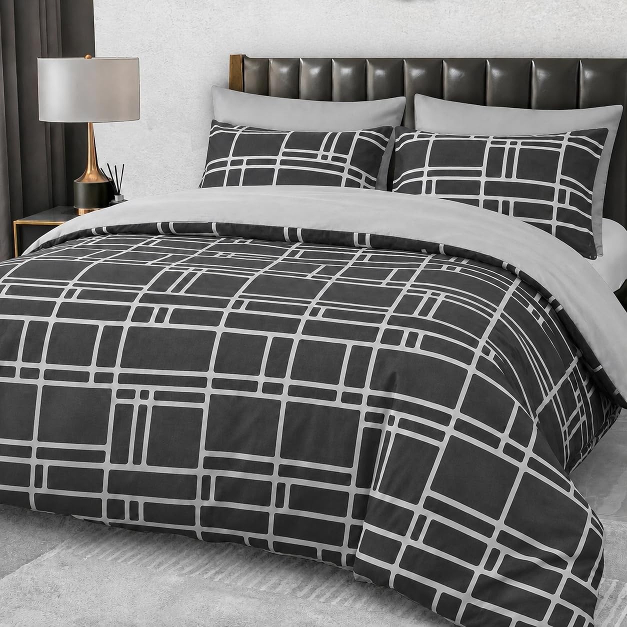 Luxury Brushed Microfibre Duvet Cover Set – Ultra-Soft, Reversible & Easy-Care Bedding with Zipper Closure & Corner Ties - Image 2