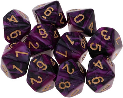 10 STÜCKE Polyedrische Würfel D10 Würfel Dice Spielwürfel 10-seitig Würfel for D