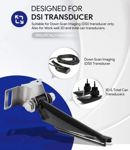 FOR DSI SKIMMER LOWRANCE TRANSDUCER MOUNT TRANSOM BRACKET REPL#  000-10262-001 W - Picture 4 of 10