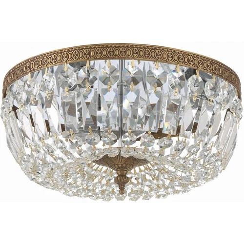 Crystorama 714-OB-CL-MWP Waltham Flush Mount Olde Brass - Picture 2 of 10