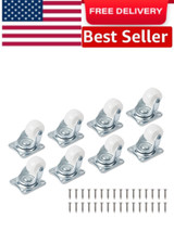 8 Pack 1" Low Profile Casters Wheels for Furniture, Small Swivel Caster with No