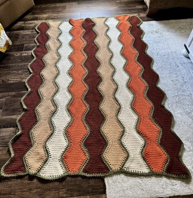 Handmade Afghan Approximately 79x55 Inches. Beautiful Design.