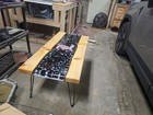 Custom Built 48x26x17 Rectangular Wood & Resin Coffee Table Hairpin Legs — photo 4