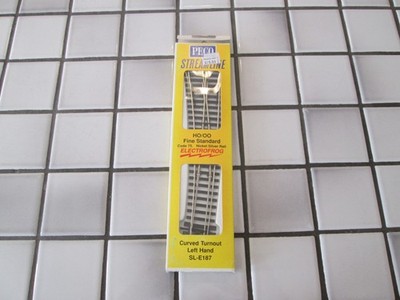 peco code 75 curved left hand turnout switch track HO scale /