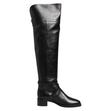Scarpe ELISABETTA FRANCHI stivali alti in pelle nera con fibbia EU36 /...