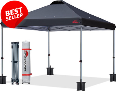 10x10 Pop Up Canopy Tent Black Durable Outdoor Shelter w Roller Bag - US