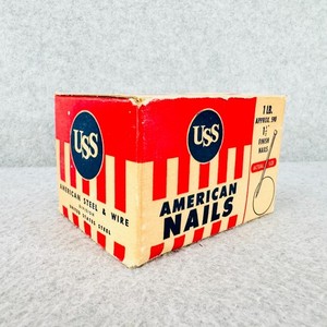 USS American Nails Box Vintage Advertising Finishing Nails 22 Gauge Prop