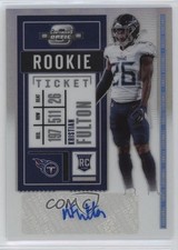 2020 Contenders Optic Rookie Ticket Silver Prizm Kristian Fulton #155 Auto 1d0h