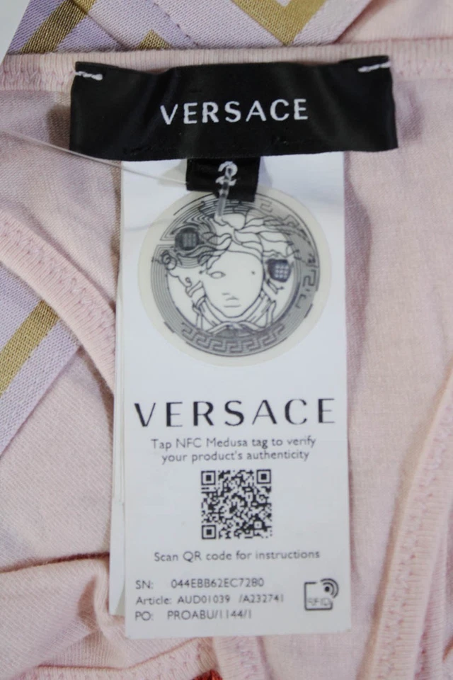 Versace Womens Unpadded Racerback Elasticated Sports Bra Pink Size 2 - Image 4 of 4