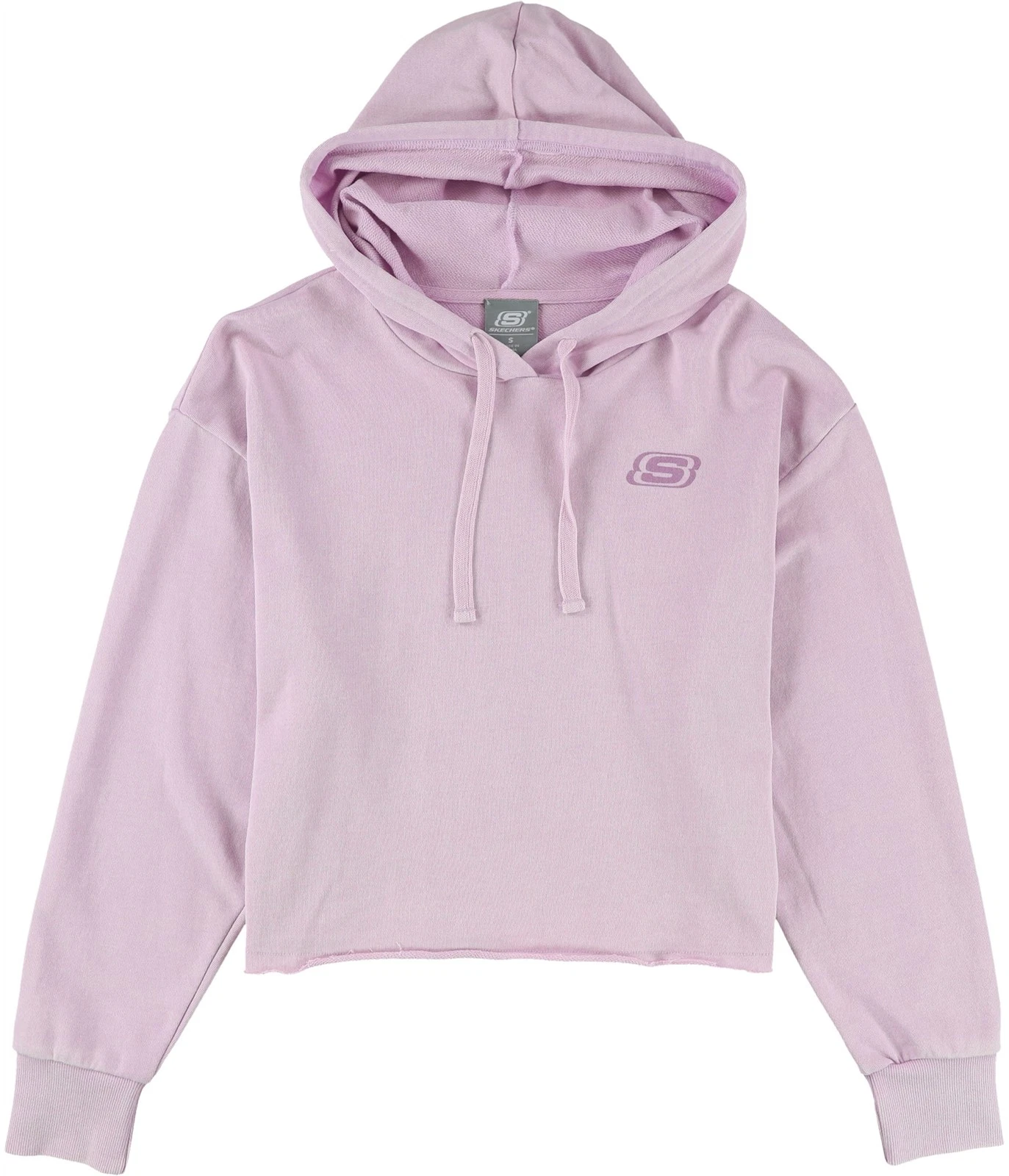 Skechers Womens Washed Crop Hoodie Sweatshirt, Purple, Small