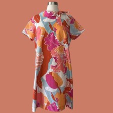 Vintage 70s Psychedelic Mod Shift Dress