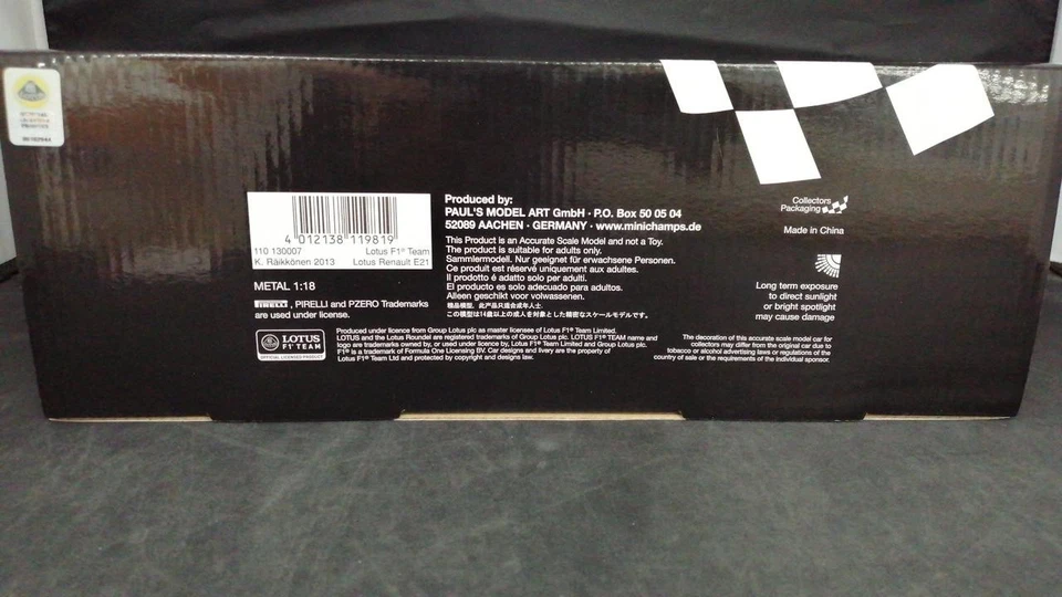 Minichamps 1/18 Lotus F1 Team Lotus Renault K. Raikkonen 2013 car 110 130007/box - Image 4 of 4