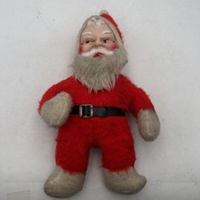 Vtg Plush RUBBER FACE Santa Claus Doll 18" 1950s Christmas Rushton  Style