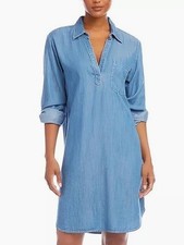 Karen Kane Tencel Chambray Dress Small Petite NWOT Blue Spring USA