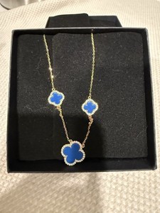 Authentic Rachel Zoe Rose Gold Plated Clover Necklace & Bracelet SET NWT IN BOX