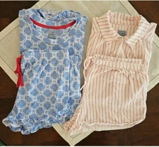 Jane & Bleecker Women's Pajama Short Set Sz S Blue/Pink Stripe Lot of 2 Pajamas 