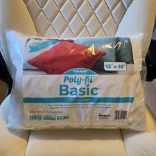 NEW Fairfield Poly-Fil Basic Pillow Insert 12" X 16" Rectangular Zipper