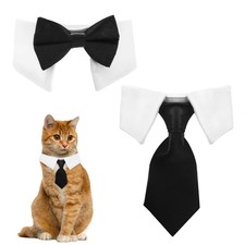 Black Cat Bow Tie Collar Adjustable Formal Necktie for Cats  Small Dogs