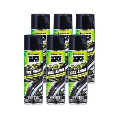 Rust Oleum Wipe New Black Wet Tire Shine 6 Pack High Gloss Finish Spray