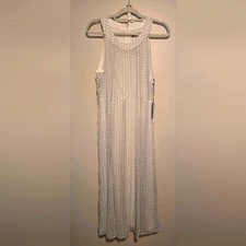Elegant Gray And White Polka Dit Sleeveless Dress Tommy Hilfiger