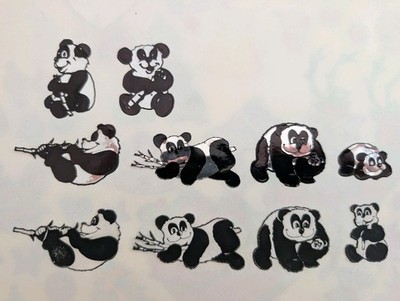 90er Sticker Pandabären aus Sammlungsauflösung