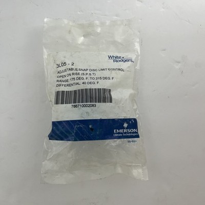 NOS White-Rodgers 3L05-2 Adjustable Snap Disc Limit Control Thermostat New
