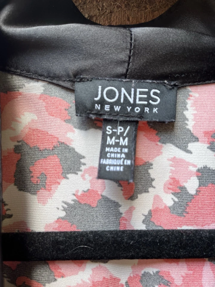 Jones New York Vestido y Bata Talla S/M, Rosa/Negro Estampado Leopardo Foto 3 de 4