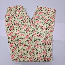 Vintage All Week Long Floral Corduroy Pants Women Size 10 High Waisted Rose