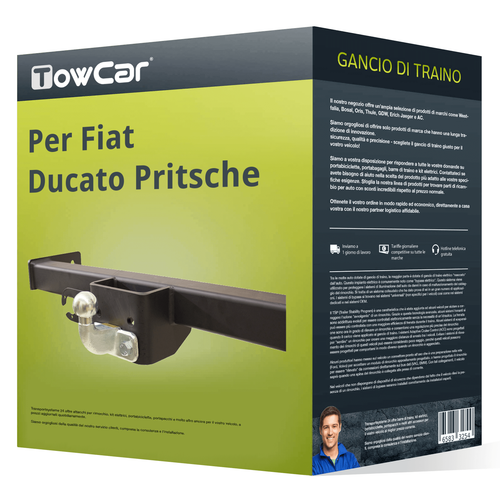 STEINHOF Gancio Di Traino Fisso Per Fiat 500L (2012-2017) Con Kit Elettrico Universale 7-Poli - Omologato - 3