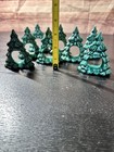 8 Pc Set Vintage Christmas Tree Ceramic Napkin rings hand Painted And Glazed — photo 3