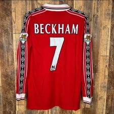 Manchester United 1999-00 Home Men’s M Football Jersey BECKHAM #7 Umbro