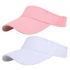 Kids Visor Sun Hat Adjustable Athletic Sports Hat 6 to 12 Years Old Pink Whit...
