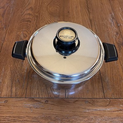 Vintage Kitchen Craft Stainless Steel 4 qt Stock Pot With Vented Lid Made In USA