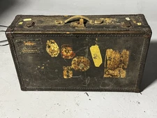 Vintage Travelight Steamer Trunk, Early 1900's, Cunard Lines Stowage Tags