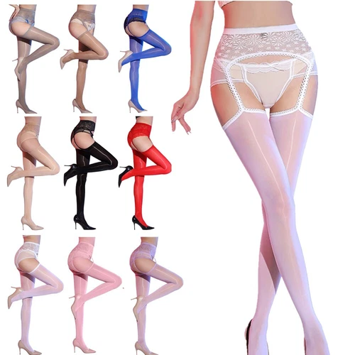 Modische High Waist Strumpfhose transparente Strümpfe Spitze Taillengürtel Strapsstrumpfhose - Bild 2 von 95