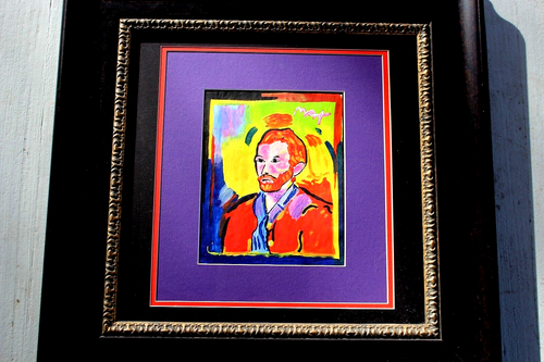 PETER MAX "VAN GOGH" MIXED MEDIA WITH ACRYLIC BRUSHSTROKES ON PAPER - Picture 3 of 5