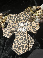 Faith Over Fear Leopard Cross Charm