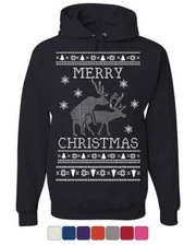 Merry Christmas Hoodie Deer Humping Ugly Sweatshirt Xmas