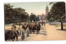 Aldershot Hampshire England Postcard 1909 Wellington Avenue Military Convoy
