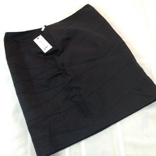 NWT CALVIN KLEIN Cotton Blend Rear Zip Black Straight Skirt Women's Size 10