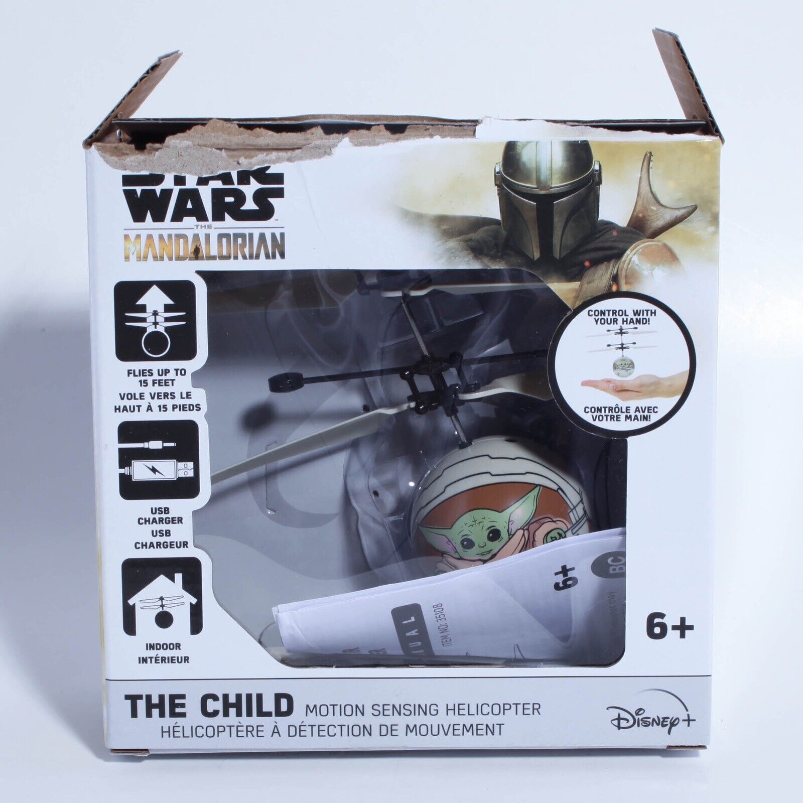 Disney Star Wars The Mandalorian The Child (Baby Yoda) Motion Sensing Helicopter