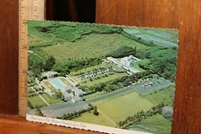 Vintage Postcard Hawaii Aeria View Mormon Temple Laie Oahu