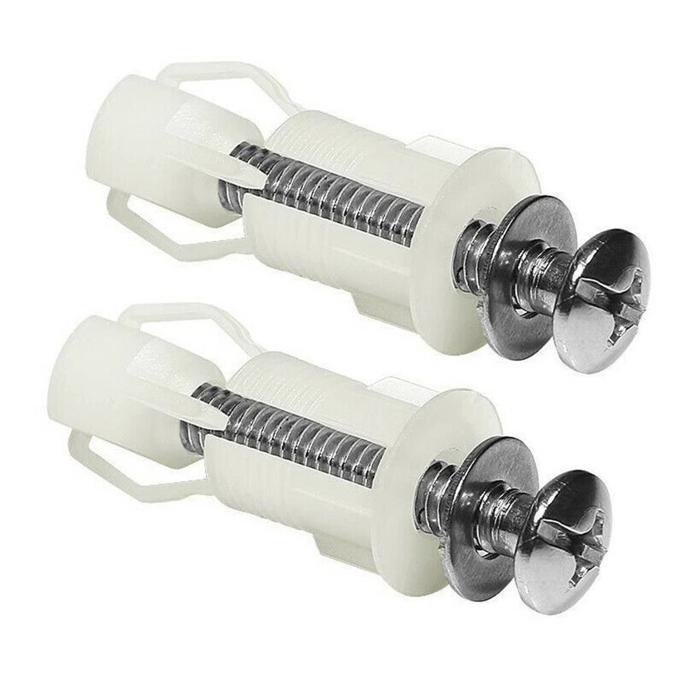 2x Top Fix Toilet Seat Screws Nut Cover Lid Pan Fixing WC Fitting Kits Suitable - Image 2 of 4