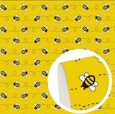Honey Bee FAUX LEATHER SHEET 8 x 12" Bug Cartoon 1244805 Bee SMOOTH TEXTURE