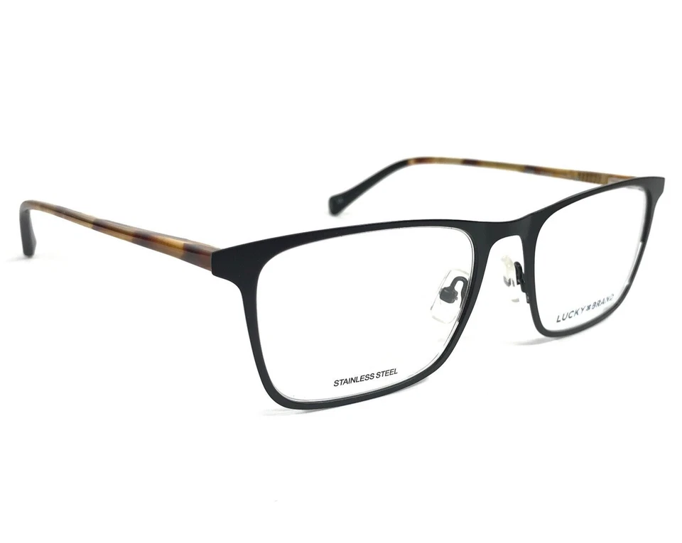 Monturas de gafas Lucky Brand D308 NEGRAS tortuga rectángulo borde completo 54-19-145 Foto 3 de 4