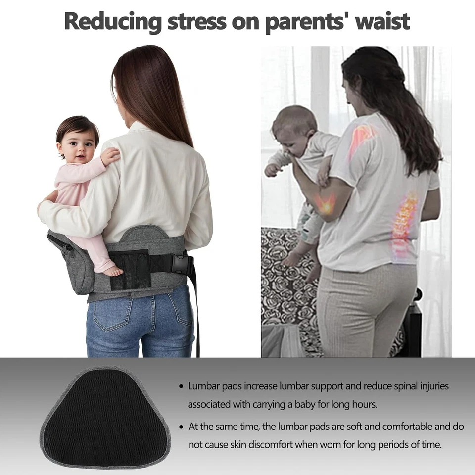 Portabebés Portabebés Niño Pequeño Porta Cadera hasta 45 libras con Cintura Leopardo Foto 4 de 4