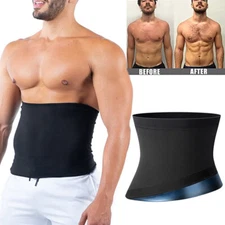 Men Waist Trainer Trimmer Wrap Sauna Belt Sweat Body Shaper Fat Burner Shapewear