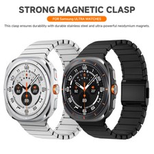 For Galaxy Watch Ultra 47mm Stainless Steel Band Norman Buckle Metal Wristband