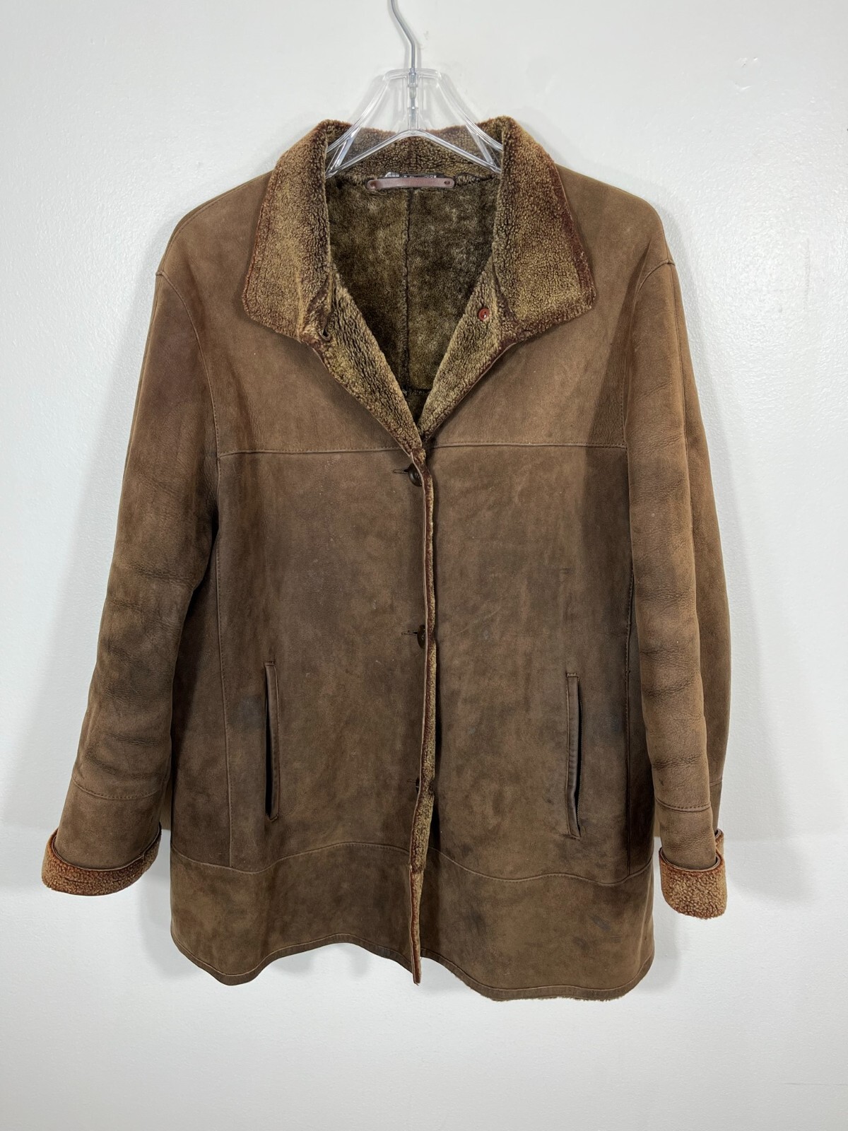 Lightweight shearling fur jacket Medium brown - image 1