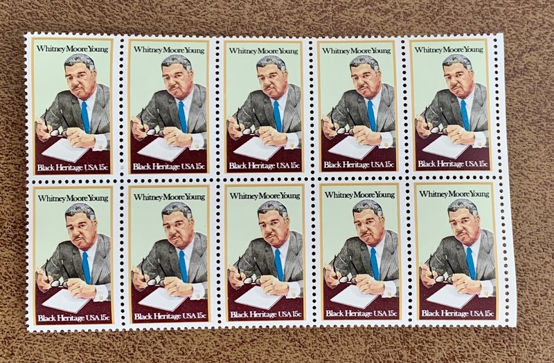US Stamp SCOTT #1875 Whitney Moore Young 15c Block of 10 NH OG - Black Heritage